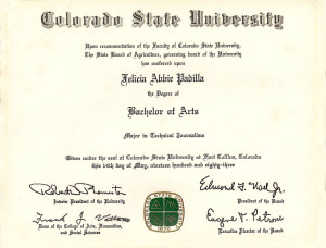 CSU diploma 1983